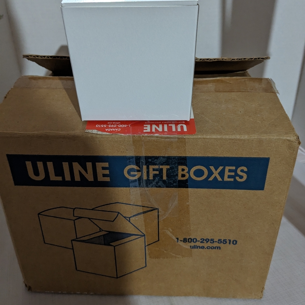 69 ULine gift boxes glossy white 4 x4 x4 inches    S-7087 new in box